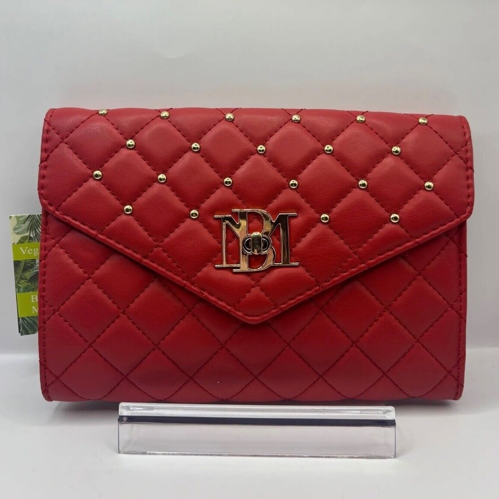Badgley Mischka Red Quilted Crossbody Bag New With Tags